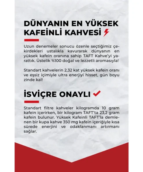 Taft Coffee Yüksek Kafeinli Kahve