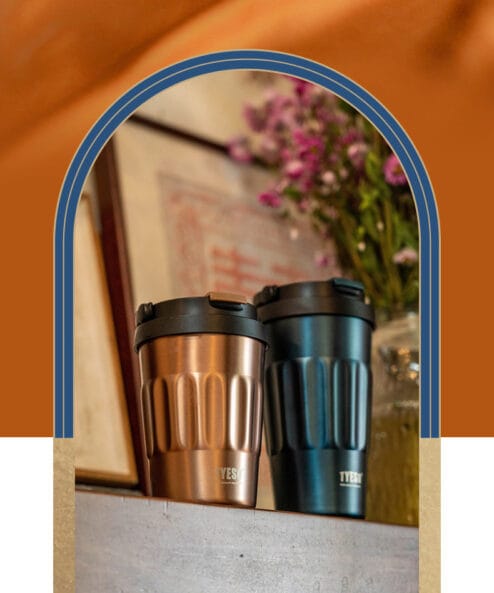 Tyeso coffe Mug Vakumlu Paslanmaz Çelik Taşıma Kulplu 400ML3