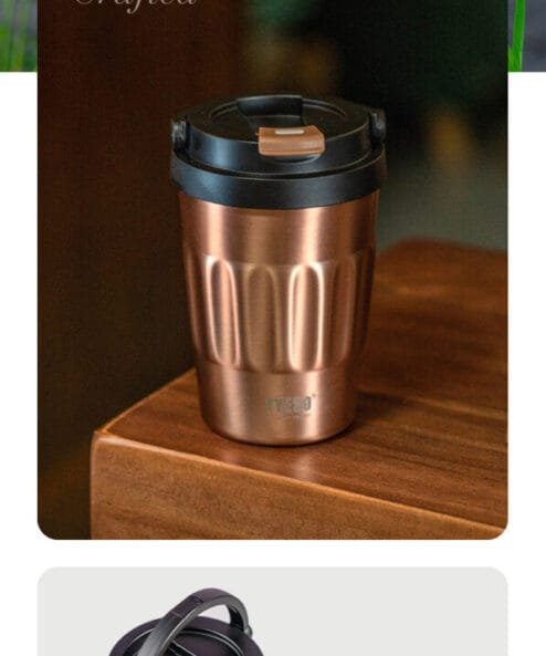 Tyeso coffe Mug Vakumlu Paslanmaz Çelik Taşıma Kulplu 400ML3