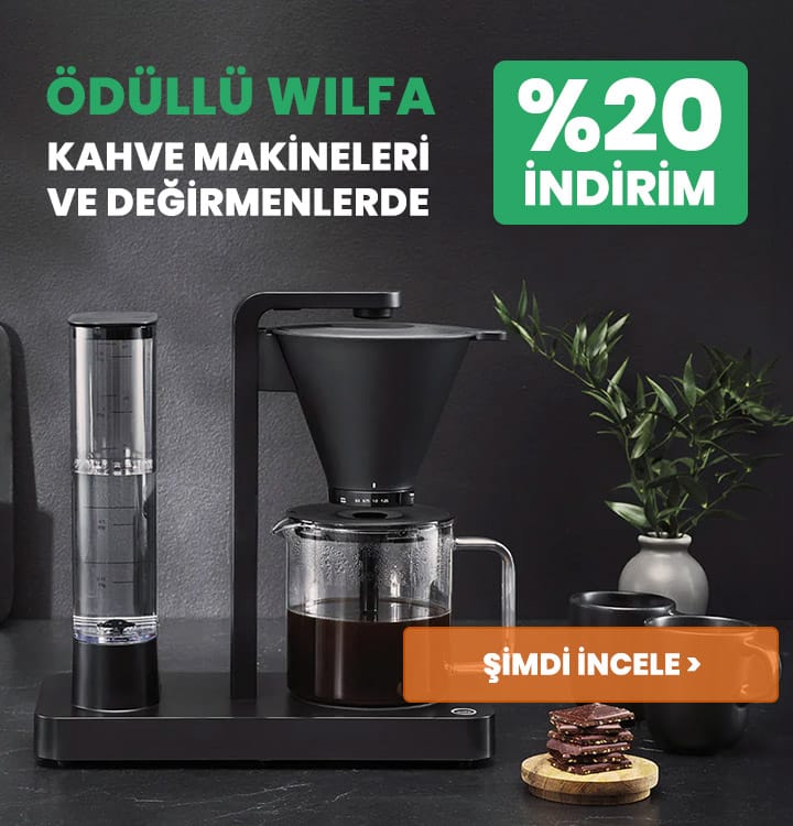 Wilfa kahve makineleri ve değirmenlerde % 20 indirim